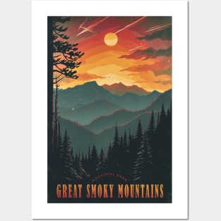 Great Smoky Mountains national park travel poster Posters and Art